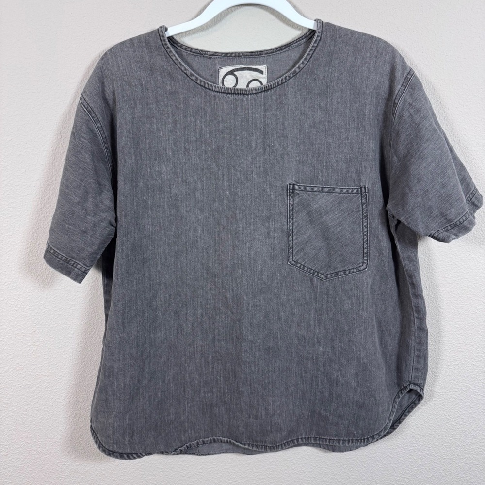 69 Sixty-Nine Worldwide Gray Denim Shirt Limited Release Avant-Garde Unisex M/L